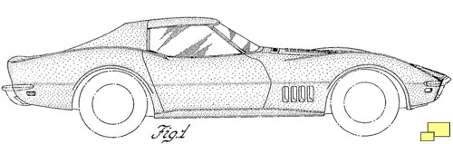 C3 Corvette Side View Patent Drawing