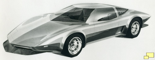 GM 1973 Corvette Aerovette Concept Drawing