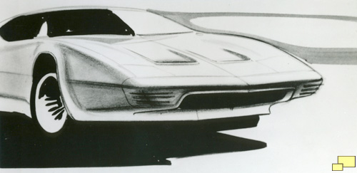 GM Aerovette Concept Drawing Front View
