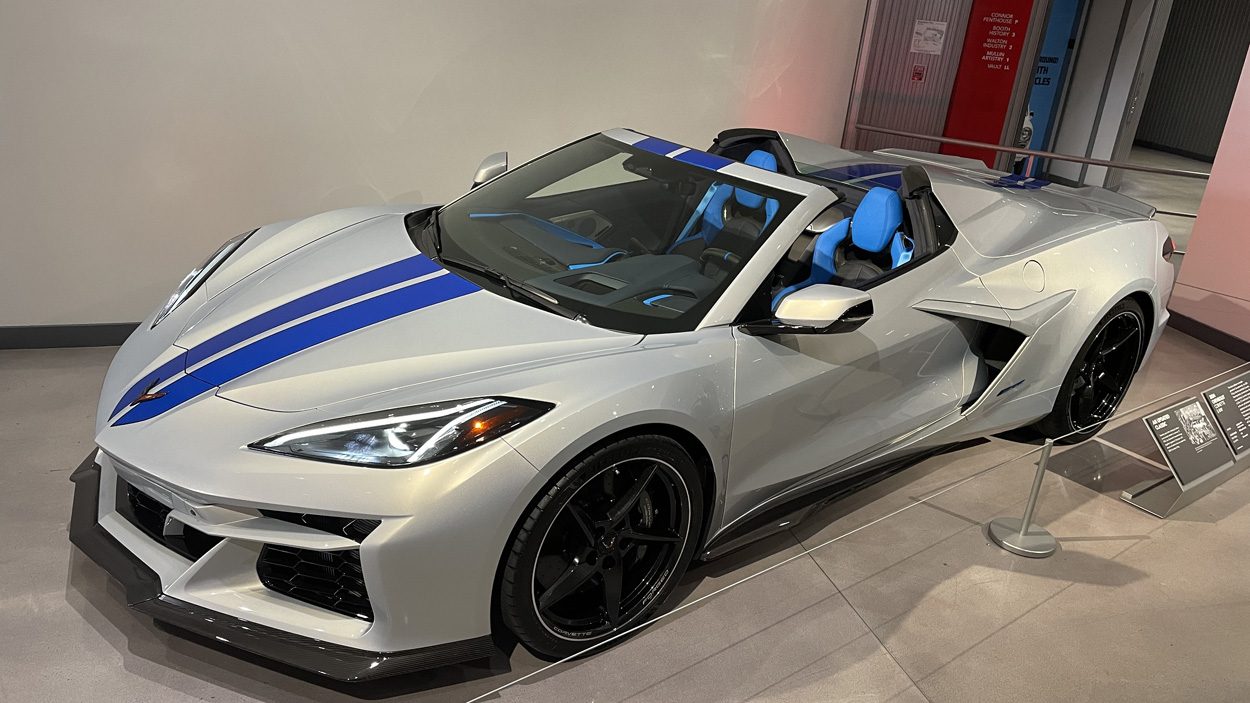 2024 Chevrolet Corvette C8 E-Ray 3LZ on display at the Petersen Museum, Los Angeles CA