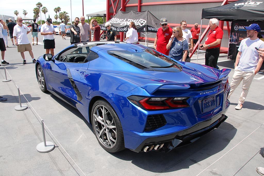 2020 Corvette C8 in Elkhart Lake Blue Metallic as seen at the Petersen Museum