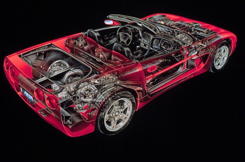 1998 Corvette Convertible David Kimble illustration